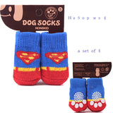 lovely pet Fashion Pets Dogs Socks 4Pcs Cute Puppy Dogs Pet Knits Socks Anti Slip Skid Bottom