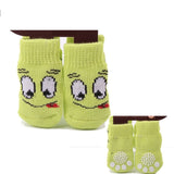 Lovely Pet Socks Antiskid Teddy Dog Socks Panda 4Pcs Pet Knits Socks Anti Slip Skid Bottom