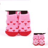 Lovely Pet Socks Antiskid Teddy Dog Socks Panda 4Pcs Pet Knits Socks Anti Slip Skid Bottom
