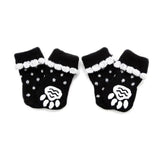 4Pcs/Set Warm Puppy Dog Shoes Soft Cotton Pet Knits Socks Cute Cartoon Anti Slip Skid Socks For Small Dogs Pet Products