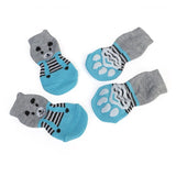 Winter Pet Dog Socks 4Pcs Cute Puppy Dogs Pet Knits Socks Thick warm Small Dogs Shoes Anti Slip Skid Bottom Dog Socks Booties