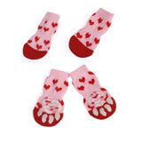 Winter Pet Dog Socks 4Pcs Cute Puppy Dogs Pet Knits Socks Thick warm Small Dogs Shoes Anti Slip Skid Bottom Dog Socks Booties